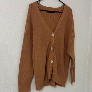 Oversized Caramel Cardigan Sweater
